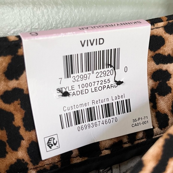 NWT INC International Concepts Skinny Leg Animal Print Pants Orange Black Size 6 - Picture 9 of 10